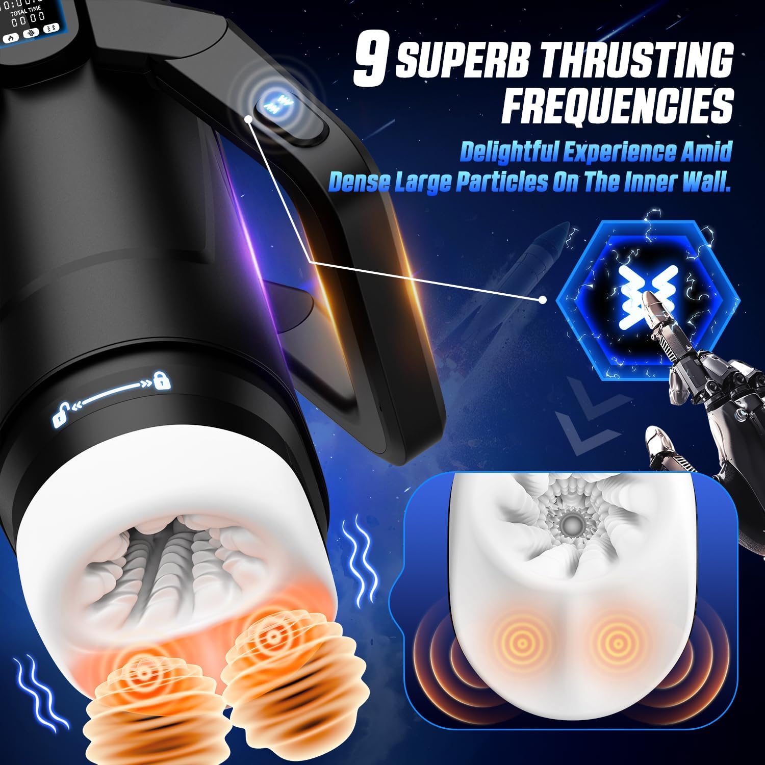 Automatic Male Masturbator Sex Toys for Men - Male Sex Toy with 9 Thrusting & 9 Scrotal Vibrations & Wing Handle Design with LCD Display Penis Pump. Pocket Pussy Sex Machine. Adult Sex Toys & Games - buysextoyth