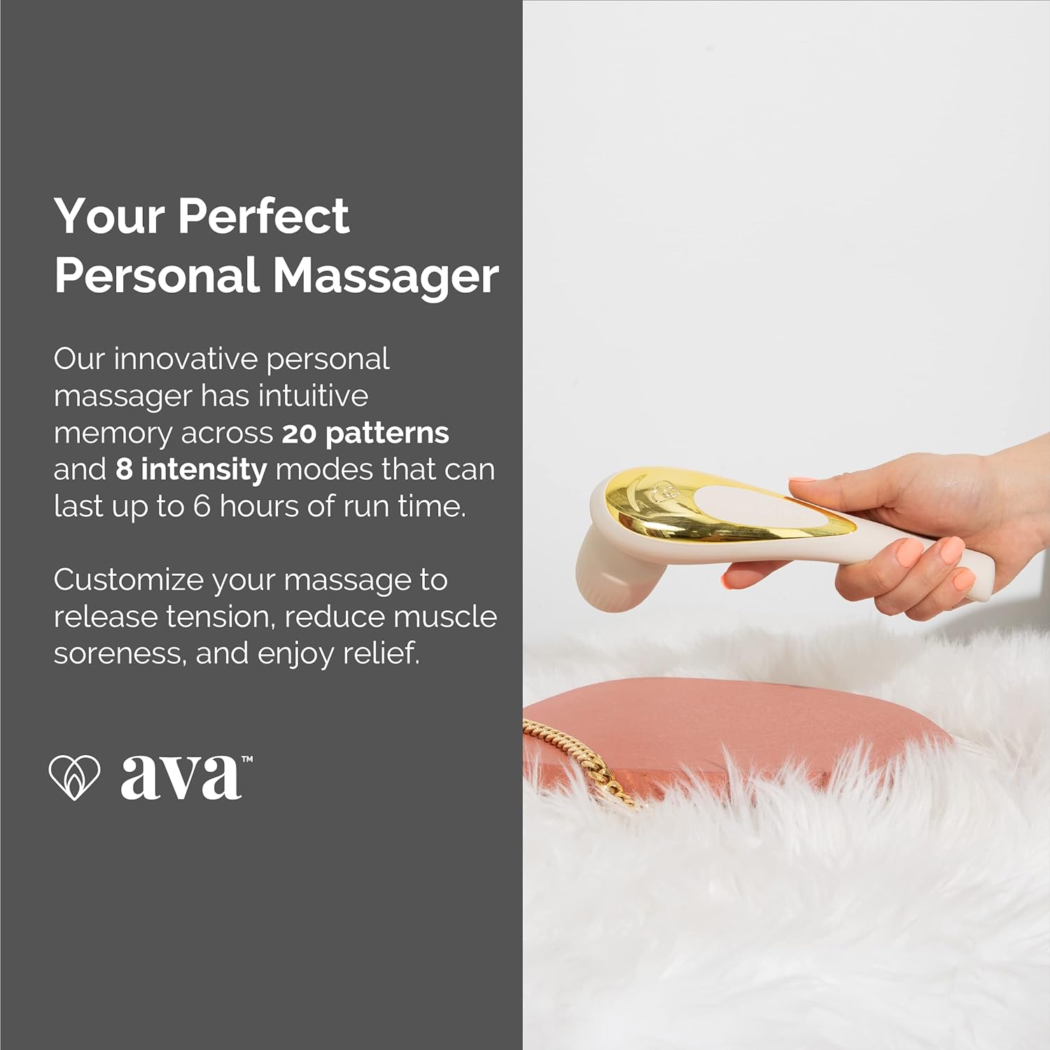 Ava EVO Ergo Vibrator Wand - Beige and Ava Bullet HUM Massager - [Mini Vibrator Sex Toy] | Sex Toys for All | Clitoris Vibrator - Beige - buysextoyth