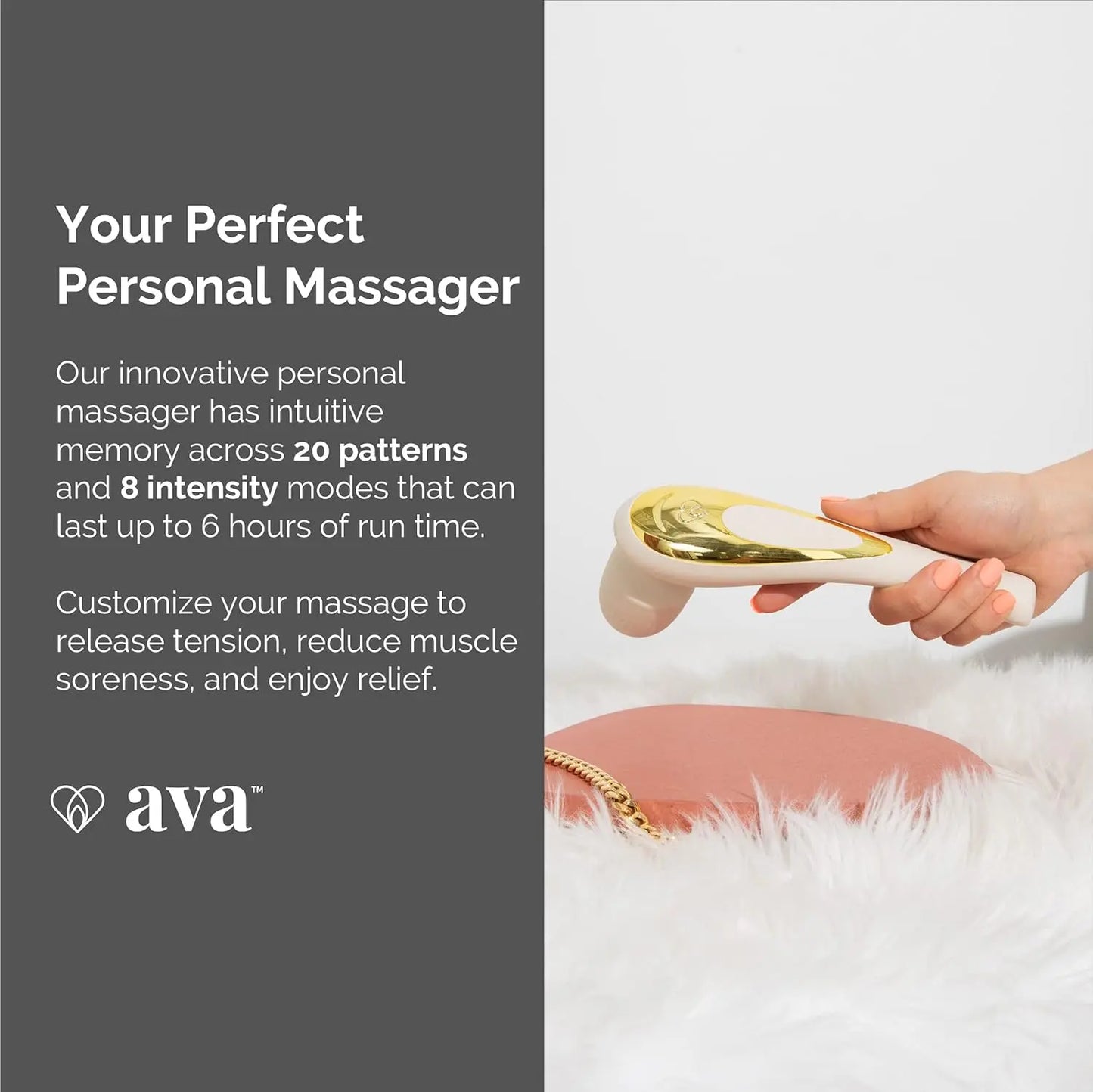 Ava EVO Ergo Vibrator Wand - Beige and Ava Bullet HUM Massager - [Mini Vibrator Sex Toy] | Sex Toys for All | Clitoris Vibrator - Beige - buysextoyth