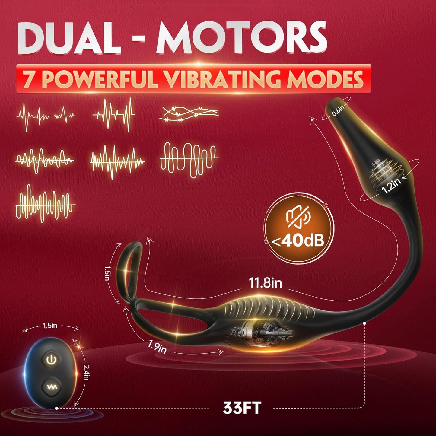 Male Sex Toys for Men Prostate Massager - 4 in 1 Vibrating Cock Ring Penis Ring with Remote Control. 7 Modes Anal Toys Butt Plug G Spot Vibrator Dildo Vibrating Anal Plug Adult Sex Toy for Couples Men - buysextoyth