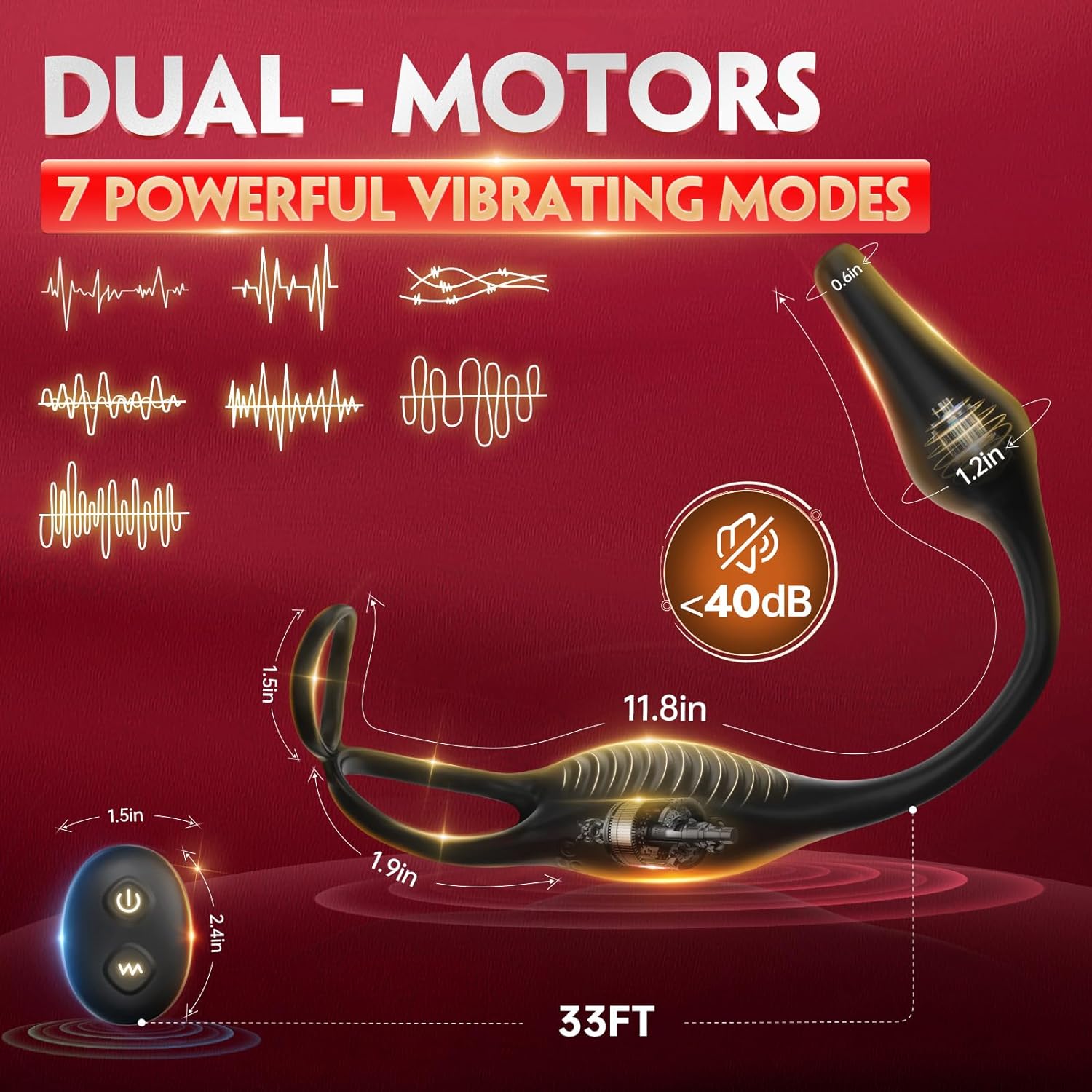 Male Sex Toys for Men Prostate Massager - 4 in 1 Vibrating Cock Ring Penis Ring with Remote Control. 7 Modes Anal Toys Butt Plug G Spot Vibrator Dildo Vibrating Anal Plug Adult Sex Toy for Couples Men - buysextoyth
