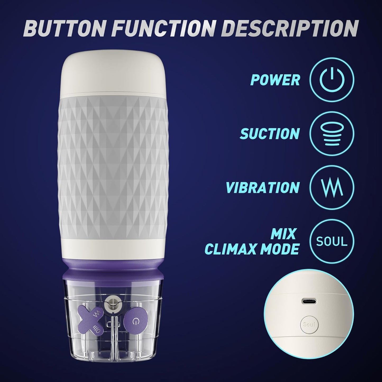 Automatic Male Masturbator.Male Masturbators Cup with 8 Vibrating & Sucking Modes. Pocket Sexual Juguetes Cup.Sucking Pussy Penis Suction Pump Sleeve. Electric Adult Sex Toys for Men Pleasure - buysextoyth