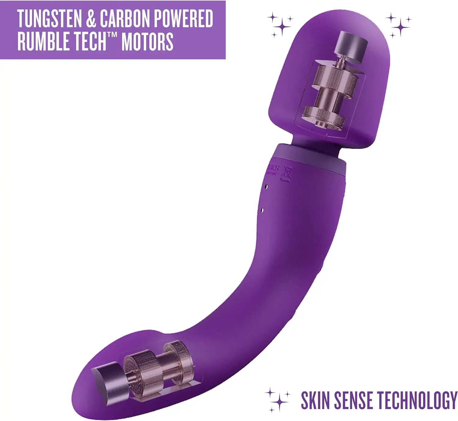 Blush Wellness Dual Sense - Innovative Touch Sensitive Ultra Soft Silicone Massage Wand - Target Sore Muscles- 10 Powerful Rumbly Vibration Functions On Both Ends of Massager - IPX7 Waterproof - buysextoyth