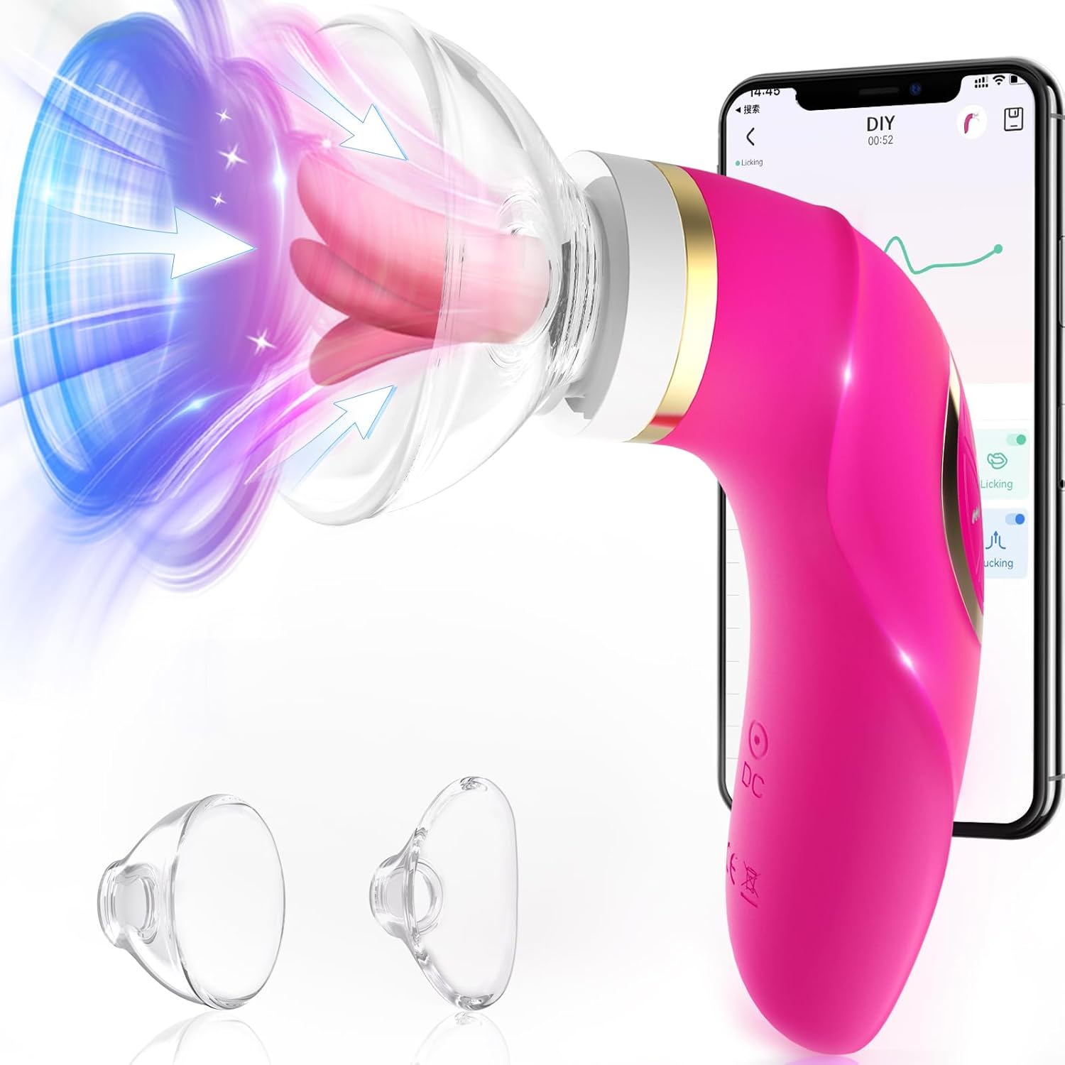 Sucking Vibrator Womens Sex Toys - Upgraded APP Adult Toys. 5 Tongue Licking Vibrators. 8 Auto & 1 Manual Suction Sex Toy. Nipples Anal Clitoral G Spot Vibrator Stimulator for Female Couples Sex Toys - buysextoyth
