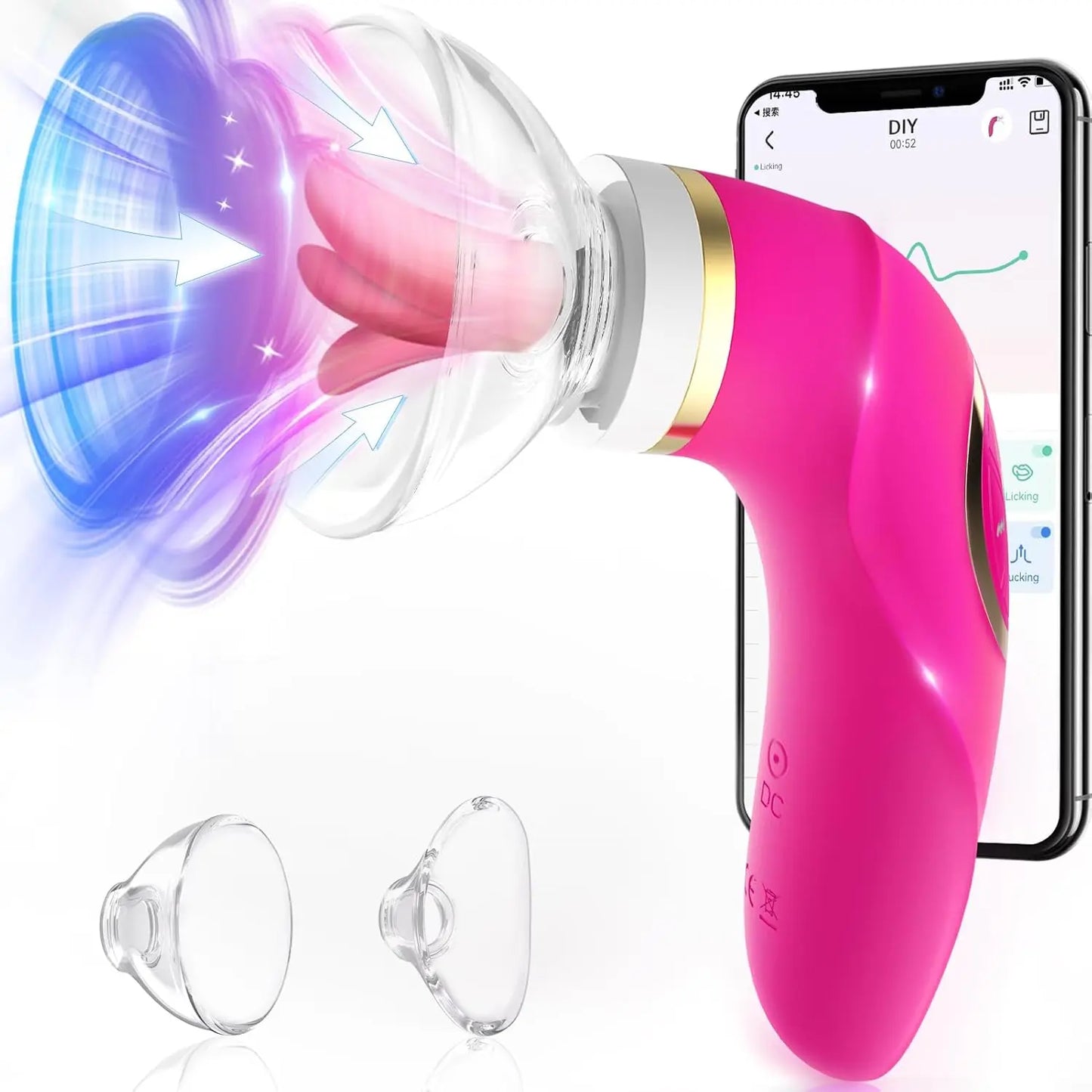 Sucking Vibrator Womens Sex Toys - Upgraded APP Adult Toys. 5 Tongue Licking Vibrators. 8 Auto & 1 Manual Suction Sex Toy. Nipples Anal Clitoral G Spot Vibrator Stimulator for Female Couples Sex Toys - buysextoyth