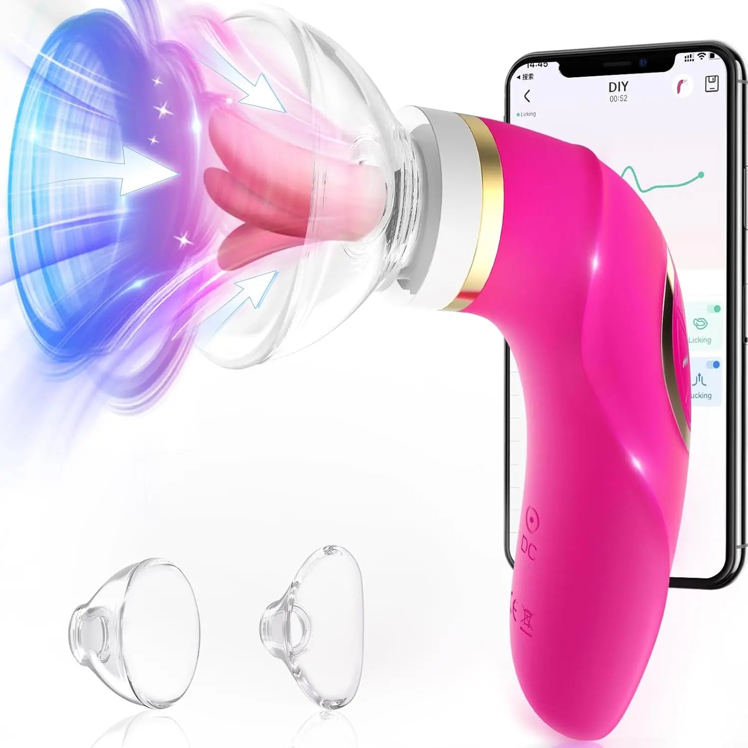 Sucking Vibrator Womens Sex Toys - Upgraded APP Adult Toys. 5 Tongue Licking Vibrators. 8 Auto & 1 Manual Suction Sex Toy. Nipples Anal Clitoral G Spot Vibrator Stimulator for Female Couples Sex Toys - buysextoyth