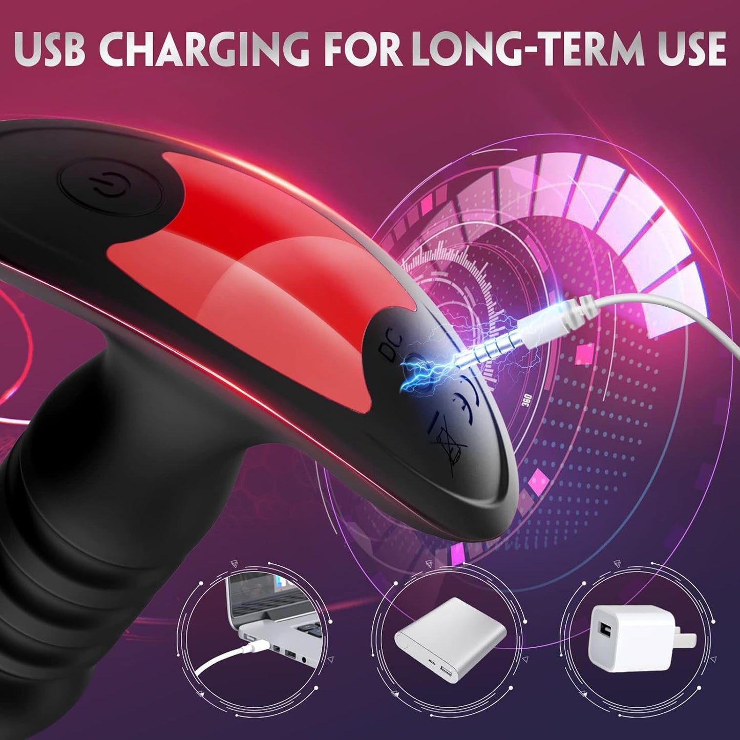 Anal Plug Vibrator with App Control Sex Toy for Men Women - Prostate Massager with 7 Thrusting & Vibrating Modes Adult Anal Vibrator Butt Stimulator Plug for Male Female (Black) - buysextoyth