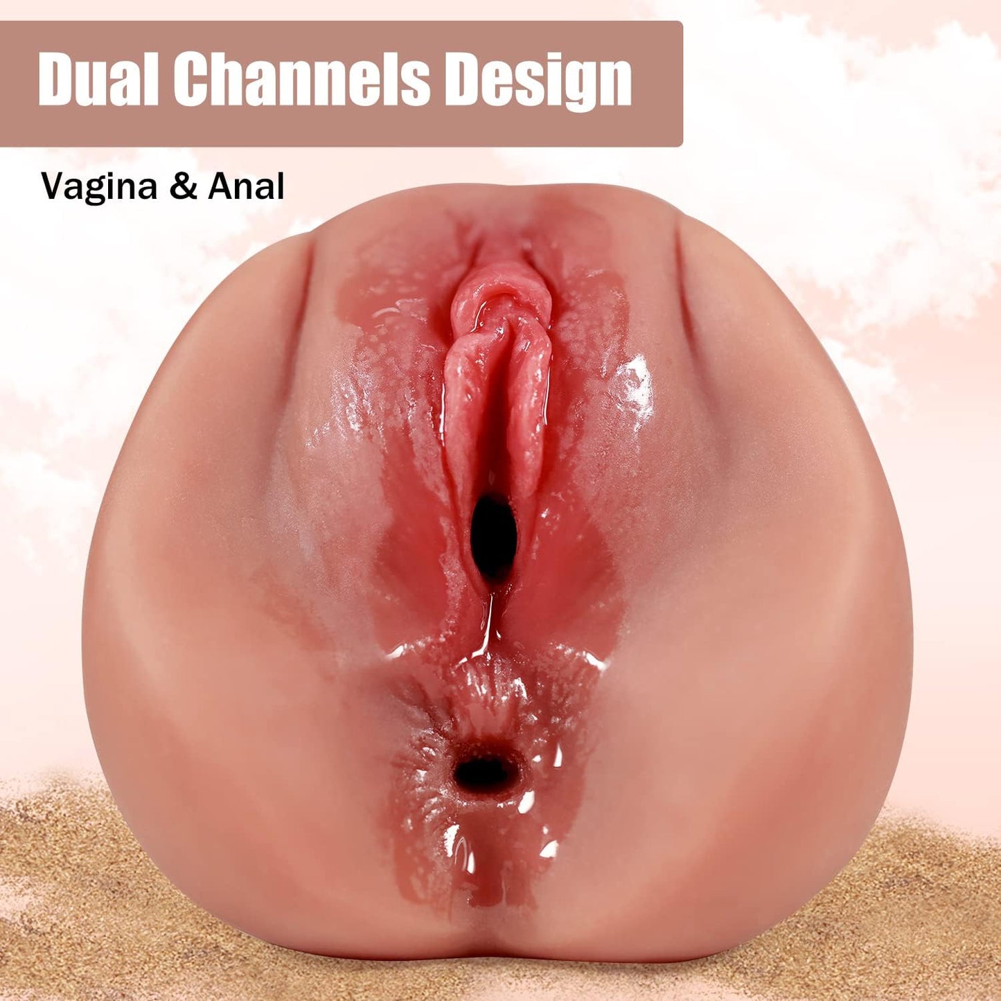 2 in 1 Male Masturbators with 3D Realistic Textured Pocket Pussy and Tight Anus Sex Stroker.Sex toys Adult Toy.Men's Blowjob Anal Play - buysextoyth