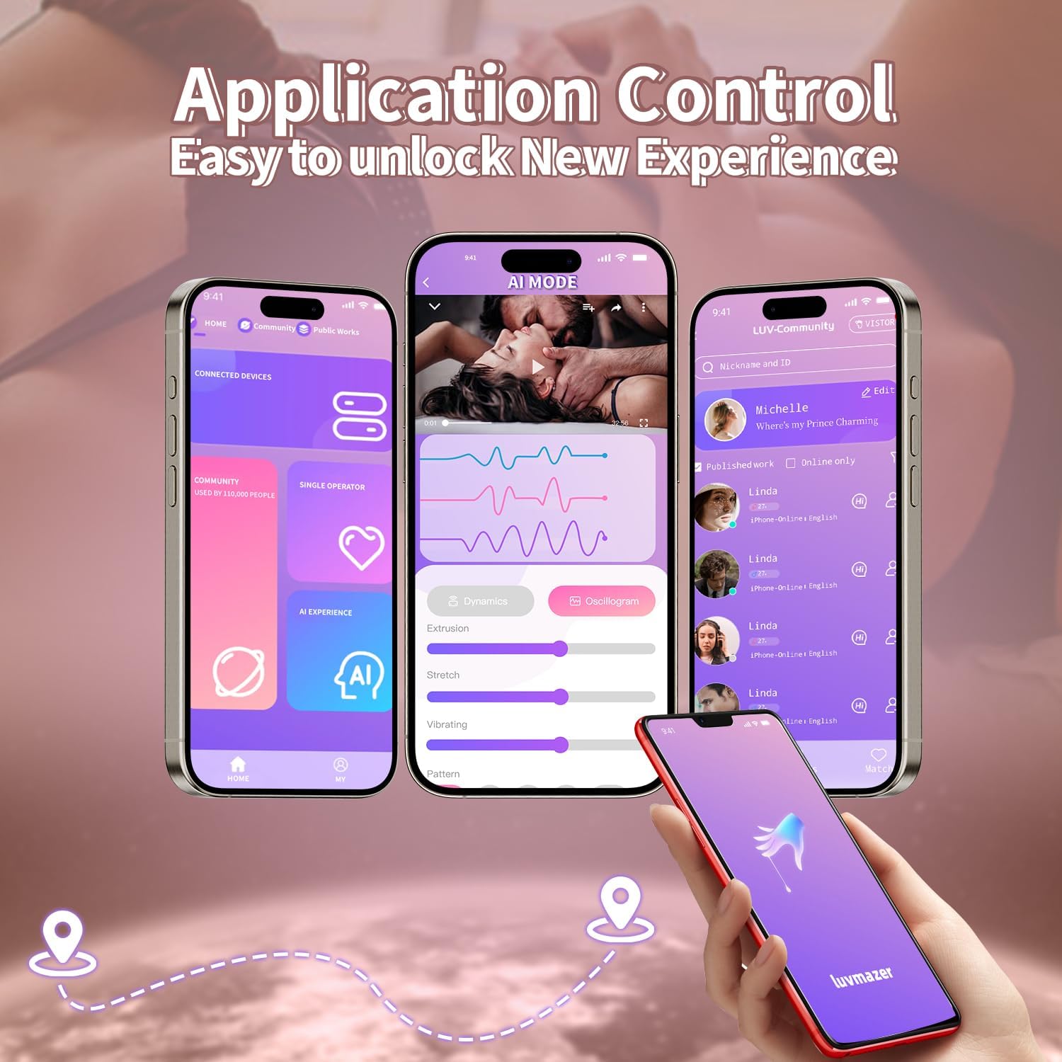 Realistic Dildo Vibrator APP Remote Control Adult Sex Toy Suction Cup 9 Vibrations 3 Thrusting Rotating Swing Heating Modes for 18+ Women - buysextoyth