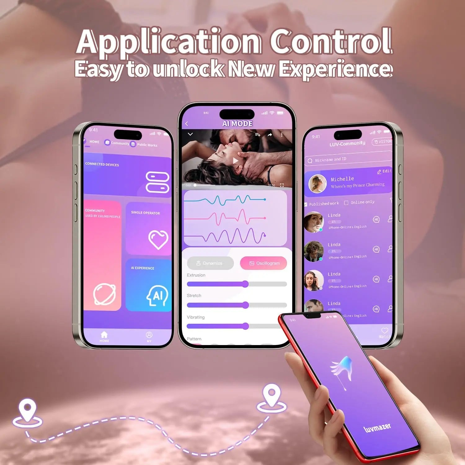 Realistic Dildo Vibrator APP Remote Control Adult Sex Toy Suction Cup 9 Vibrations 3 Thrusting Rotating Swing Heating Modes for 18+ Women - buysextoyth
