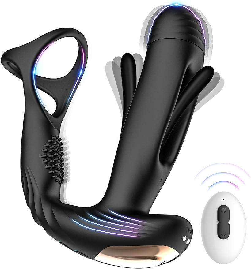 Prostate Massager Vibrator with 10 Flapping & Vibration Settings. Remote Control Anal Plug Anal Vibrator Sex Toys for Men. Anal Sex Toys Vibrators with Penis Ring Adult Toys. Sex Toy Adult Sex Toys - buysextoyth