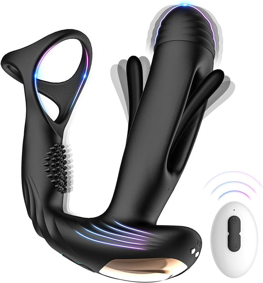 Prostate Massager Vibrator with 10 Flapping & Vibration Settings. Remote Control Anal Plug Anal Vibrator Sex Toys for Men. Anal Sex Toys Vibrators with Penis Ring Adult Toys. Sex Toy Adult Sex Toys - buysextoyth