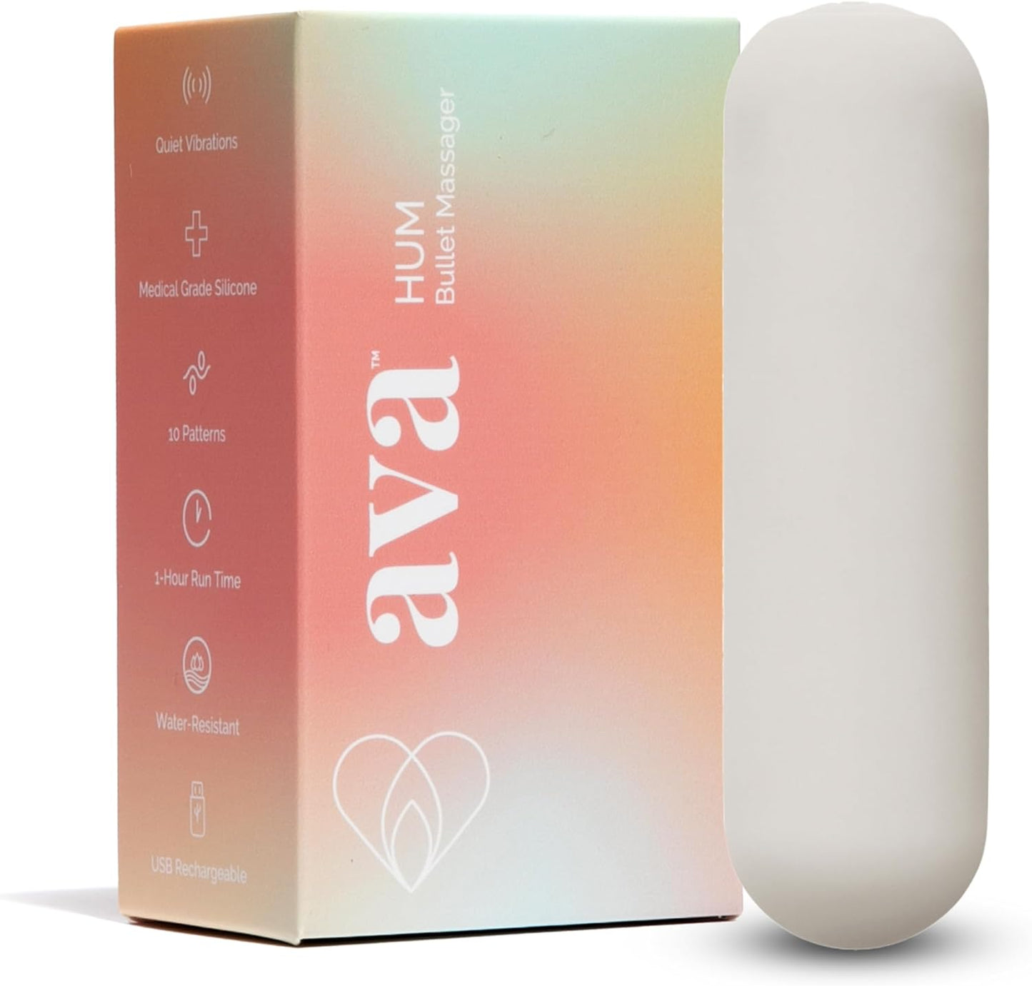 Ava EVO Ergo Vibrator Wand - Beige and Ava Bullet HUM Massager - [Mini Vibrator Sex Toy] | Sex Toys for All | Clitoris Vibrator - Beige - buysextoyth