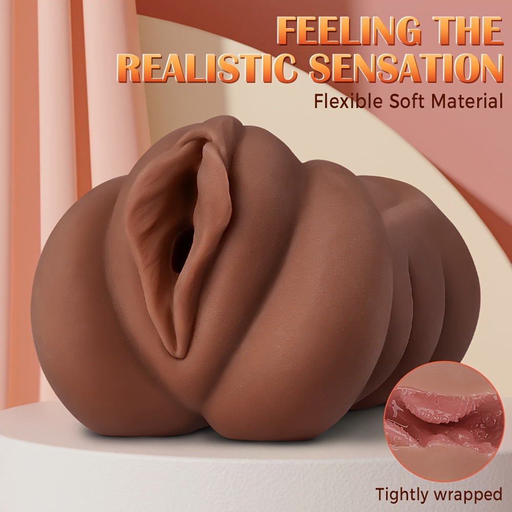 Experience Realistic Lifelike Pleasure: 1pc Pocket Pussy Male Masturbator - Skin Friendly TPR. 3D Textured Tight Vaginal Stroker For Men - buysextoyth