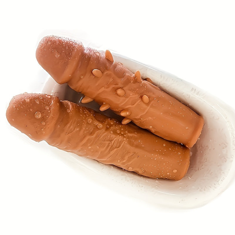 Penis Sleeve Extender - Men's Adult Penis Cover Enlargement Reusable Delay Ejaculation Sex Toys - buysextoyth