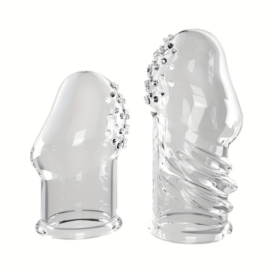 2pcs Transparent Permanent Empty Penis Sleeve. Soft Elastic TPE Material. Delayed Ejaculation Penis Ring. Reusable Dildo Penis Sleeve. Granular Texture Penis Extender. Physical Sensitivity Reduction. Penis Expansion For Men And Couples To Use Sex Toy - buysextoyth