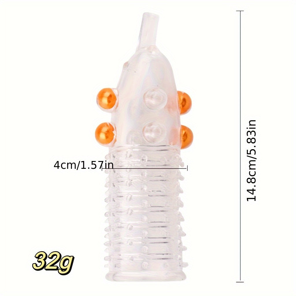 Men's Wolf Teeth Penis Sleeve With Bead.  Accessory For Longer Stronger Erection Ejaculation Delay Pleasure Enhancing. Transparent Elephant Nose Cock Condom For Men Couples - buysextoyth