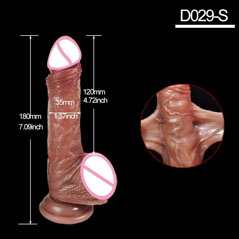 8.5นิ้วสมจริง Penis สำหรับผู้หญิงเลื่อน Foreskin Dildo ดูดถ้วย Dildos หญิง Masturbator Big Dick ผู้ใหญ่ Anal เซ็กซ์ทอย Shop - buysextoyth