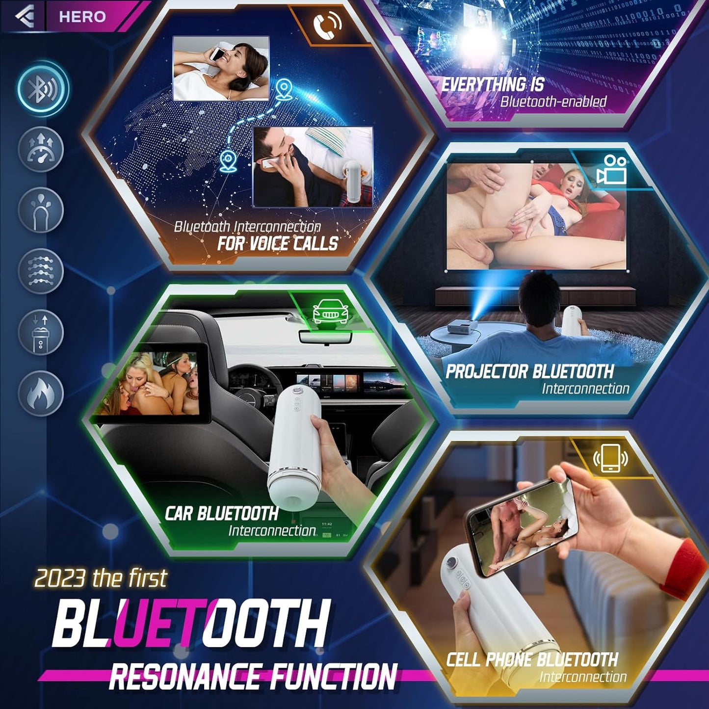 6 in 1 Automatic Male Masturbator. Male Masturbator Toy with CVT Thrusting & 10 Vibrating. Bluetooth Control Electric Pocket Pussy Stroker with Heating. Sex Toys for Men Masturbation with Headphones - buysextoyth