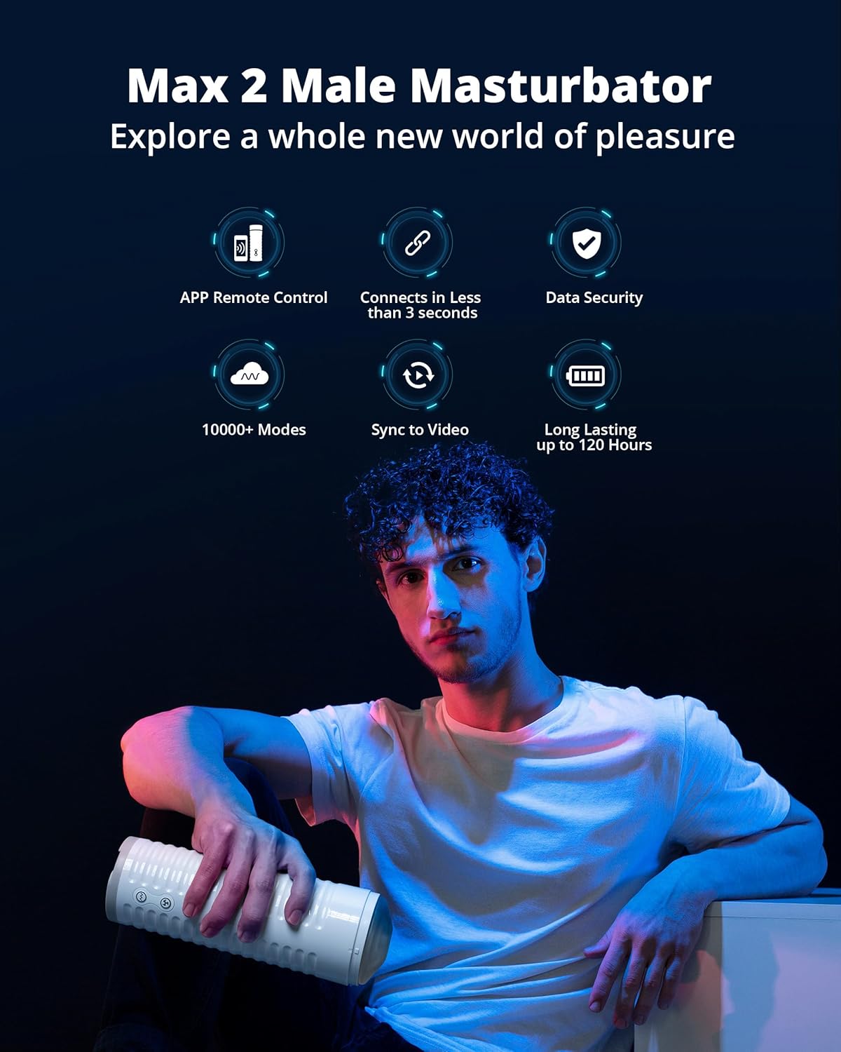 LOVENSE Max 2 Male Masturbator Sex Toys. Automatic Vibration Sex Machine Pocket Pussy with 360 Degree Contractions. Male Stroker Sucking Toys. 3D Realistic Pussy Pocket for Men's Oral Sex Toy - buysextoyth
