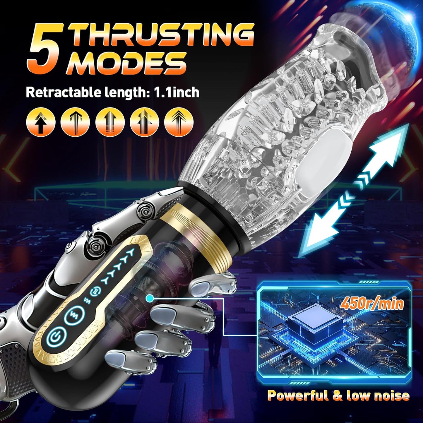 Automatic Blowjob Male Masturbator. Adult Sex Toys for Men. 7 Vibrating & 5 Rotating & 5 Thrusting Modes with Penis Stimulation. Rotating Male Masturbation Pocket Pussy for Men Pleasure Realistic - buysextoyth