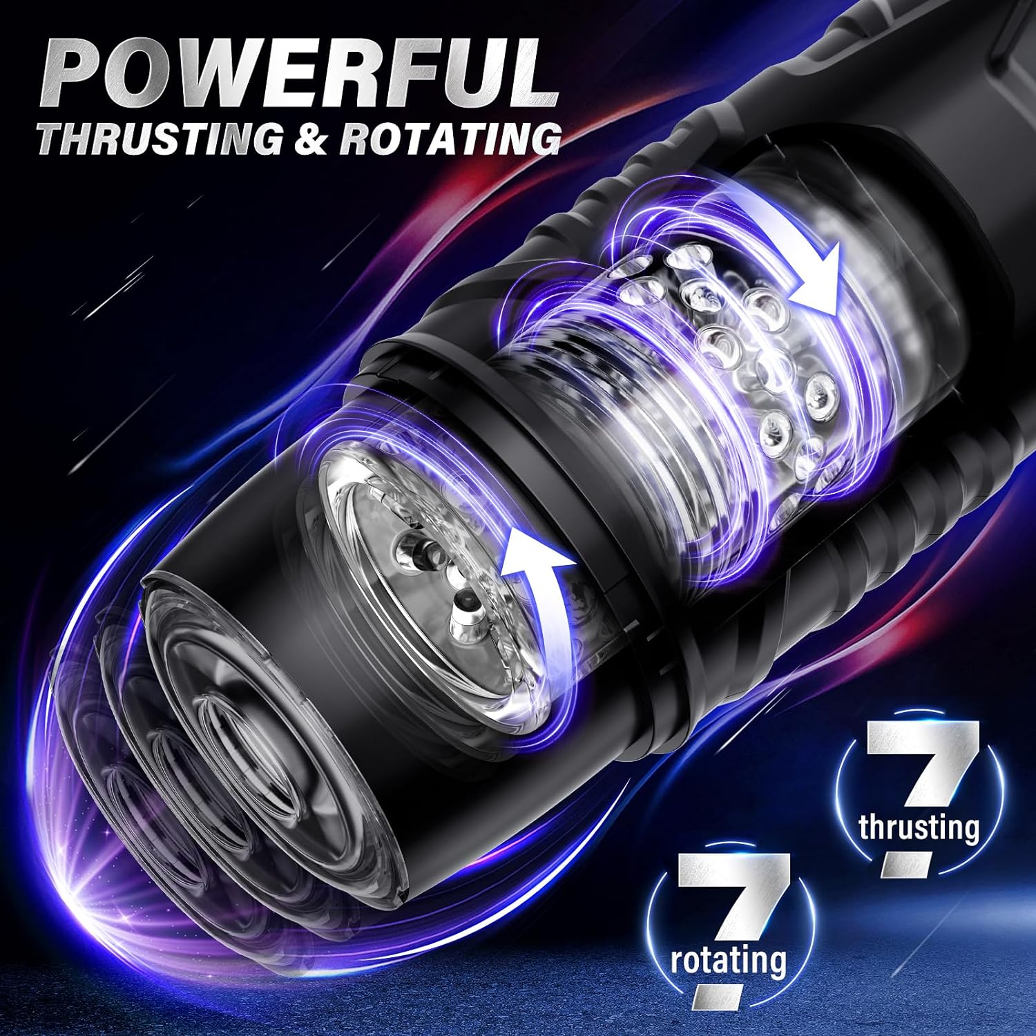 Automatic Male Masturbator Sex Toys for Men - Adult Toy Male Sex Toys with 7 Thrusting & 7 Rotating Modes.Hands Free Pocket Pussy Sex Machine with Visual Window & Suction Base Electric Penis Pump - buysextoyth