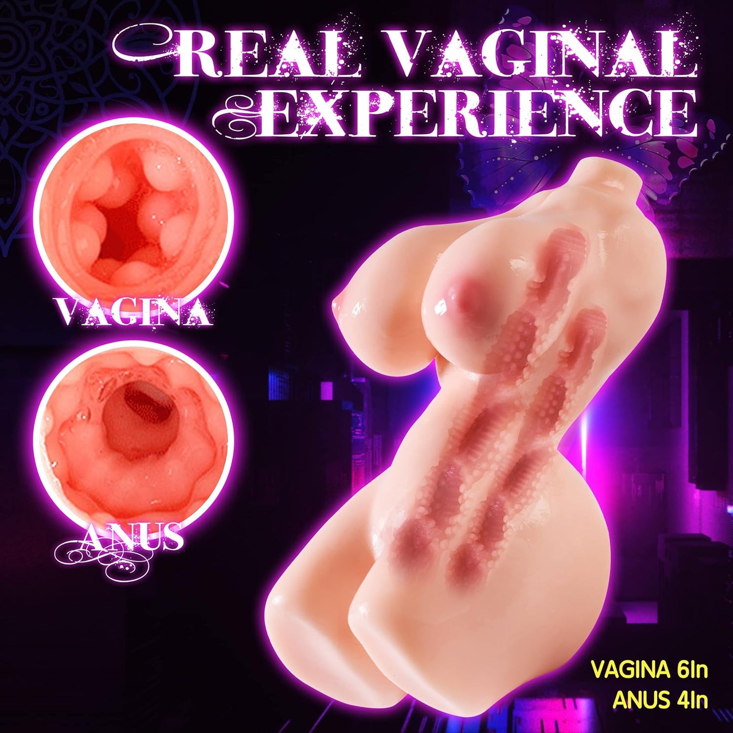 1.9 LB 3 in 1 Sex Dolls Torso Pocket Pussy Ass for Men Sexdoll with Big Boobs Male Masturbator Realistic Vagina Adult Sex Toys for Lesbian Orgasm - buysextoyth