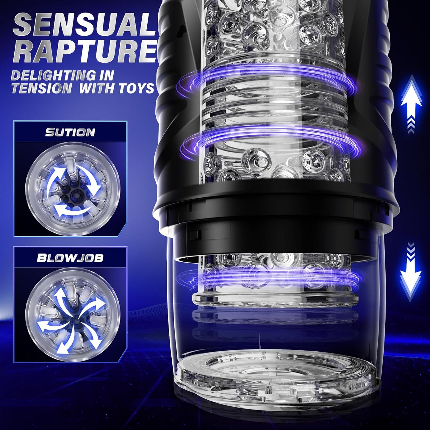 Automatic Male Masturbator Sex Toys for Men - Adult Toy Male Sex Toys with 7 Thrusting & 7 Rotating Modes.Hands Free Pocket Pussy Sex Machine with Visual Window & Suction Base Electric Penis Pump - buysextoyth