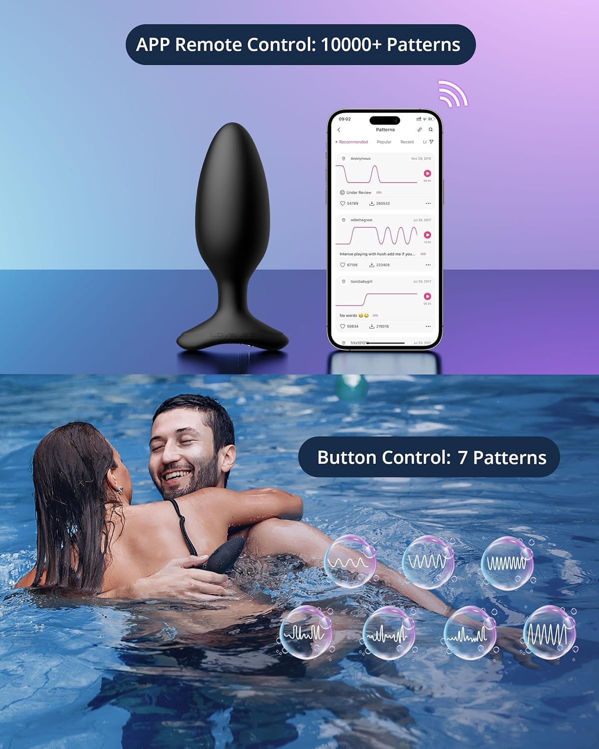LOVENSE Hush 2 Vibrating Butt Plug 1.75. Silicone Anal Vibrator for Men with Remote Control. Waterproof and Rechargeable Big Plug Vibration Machine for Women. Adult Anal Plug Sex Toys for Couples - buysextoyth
