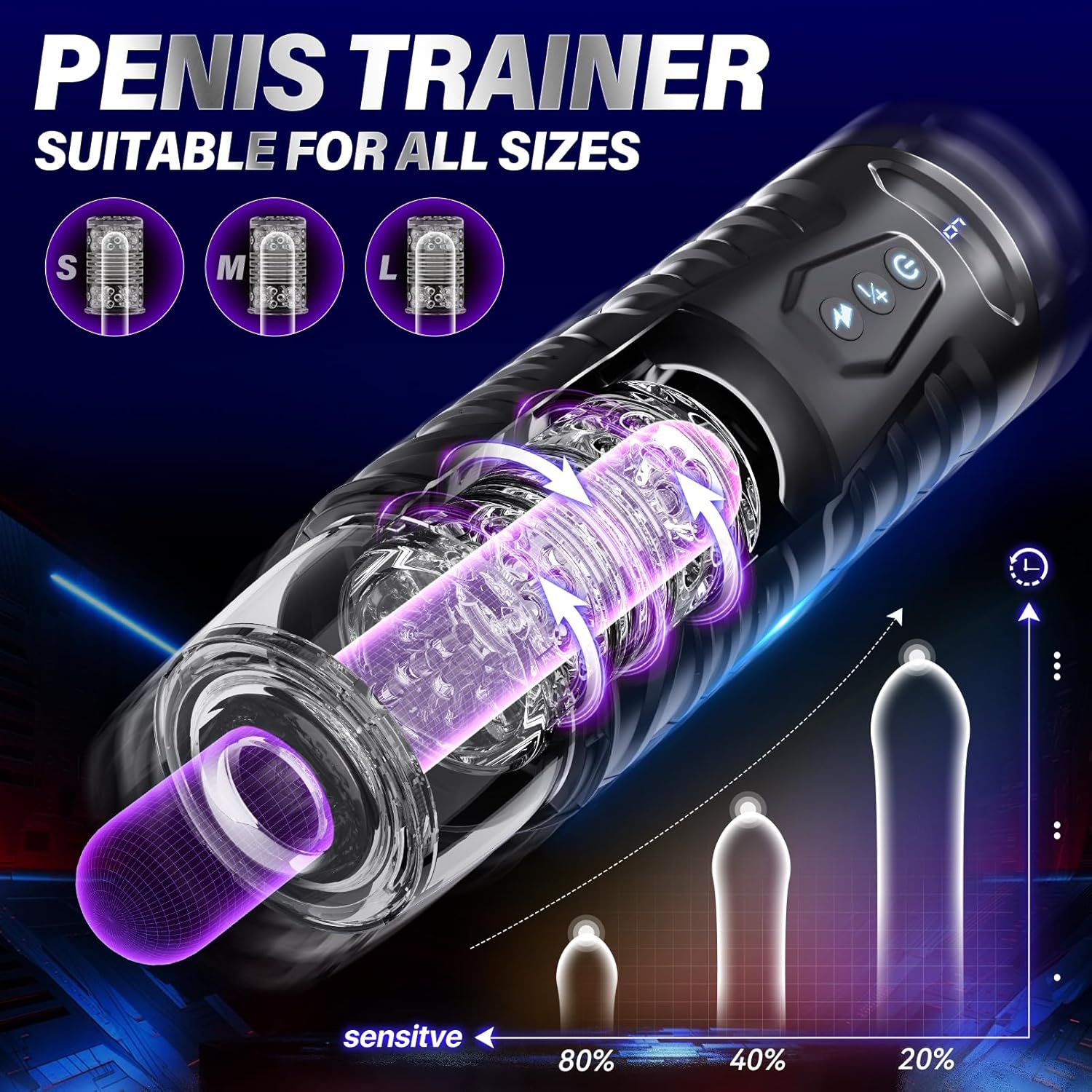 Automatic Male Masturbator Sex Toys for Men - Adult Toy Male Sex Toys with 7 Thrusting & 7 Rotating Modes.Hands Free Pocket Pussy Sex Machine with Visual Window & Suction Base Electric Penis Pump - buysextoyth