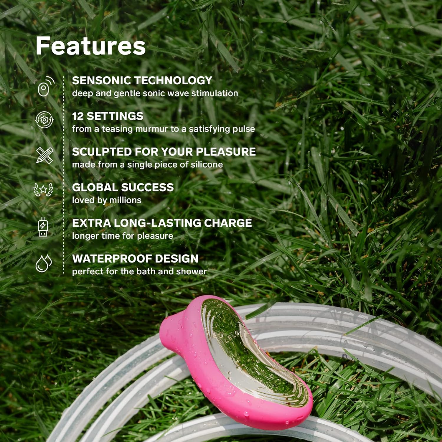 LELO SONA 2 Sonic Waves Clit Sucker. Waterproof Clit Vibrator Oral Stimulator Vibrator for Women for Deeper Satisfaction. Cerise - buysextoyth