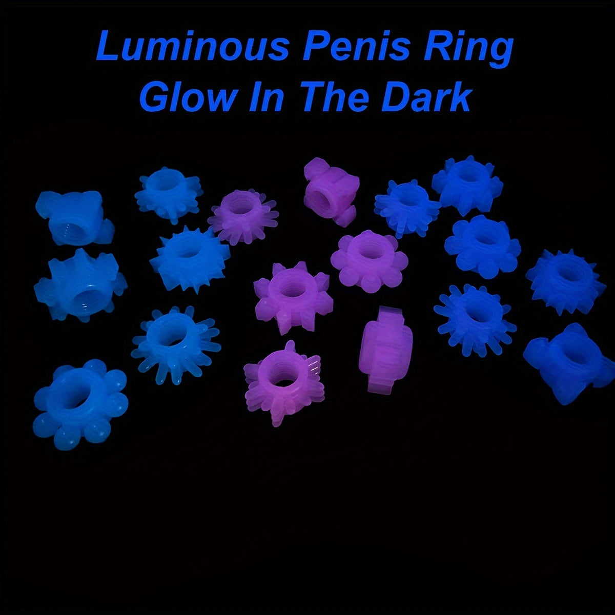 4pcs Men's Glow In The Dark Soft Grain Decor Penis Rings. High Elasticity Easy To Clean Masturbating Toys For Couple's Flirting. Men's Gay's Pleasure - buysextoyth
