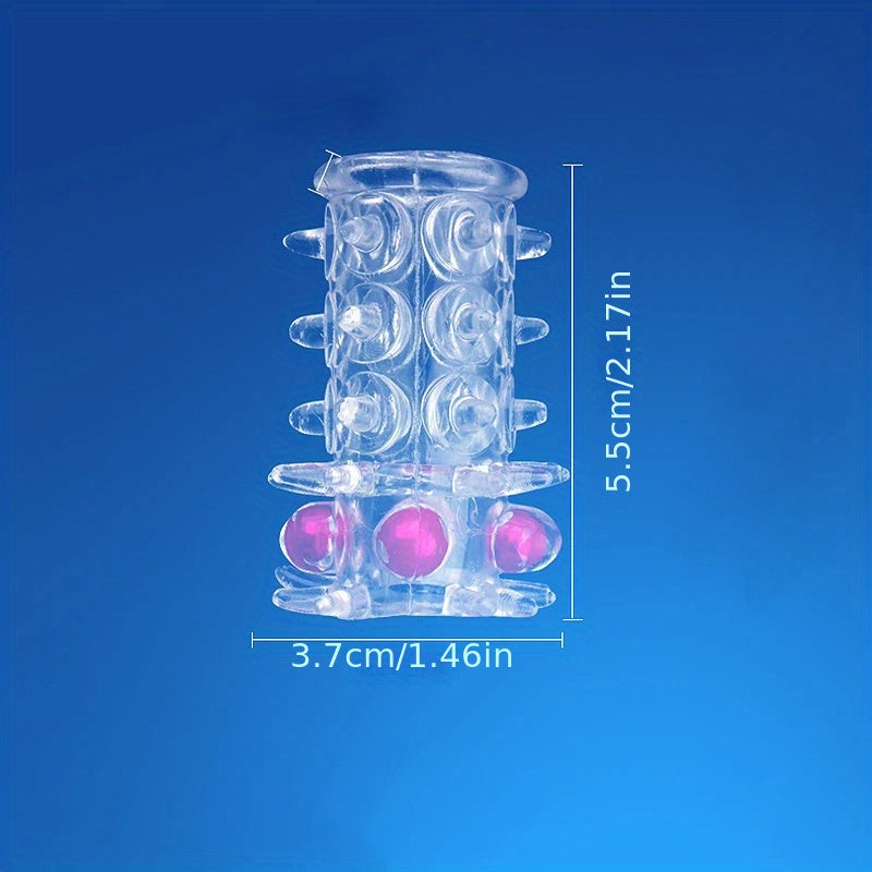 Clear Rubber Penis Rings with Beads for Men: Flexible. Waterproof. and No Battery Required - Adult Sex Toy for Enlargement and Delayed Ejaculation - buysextoyth