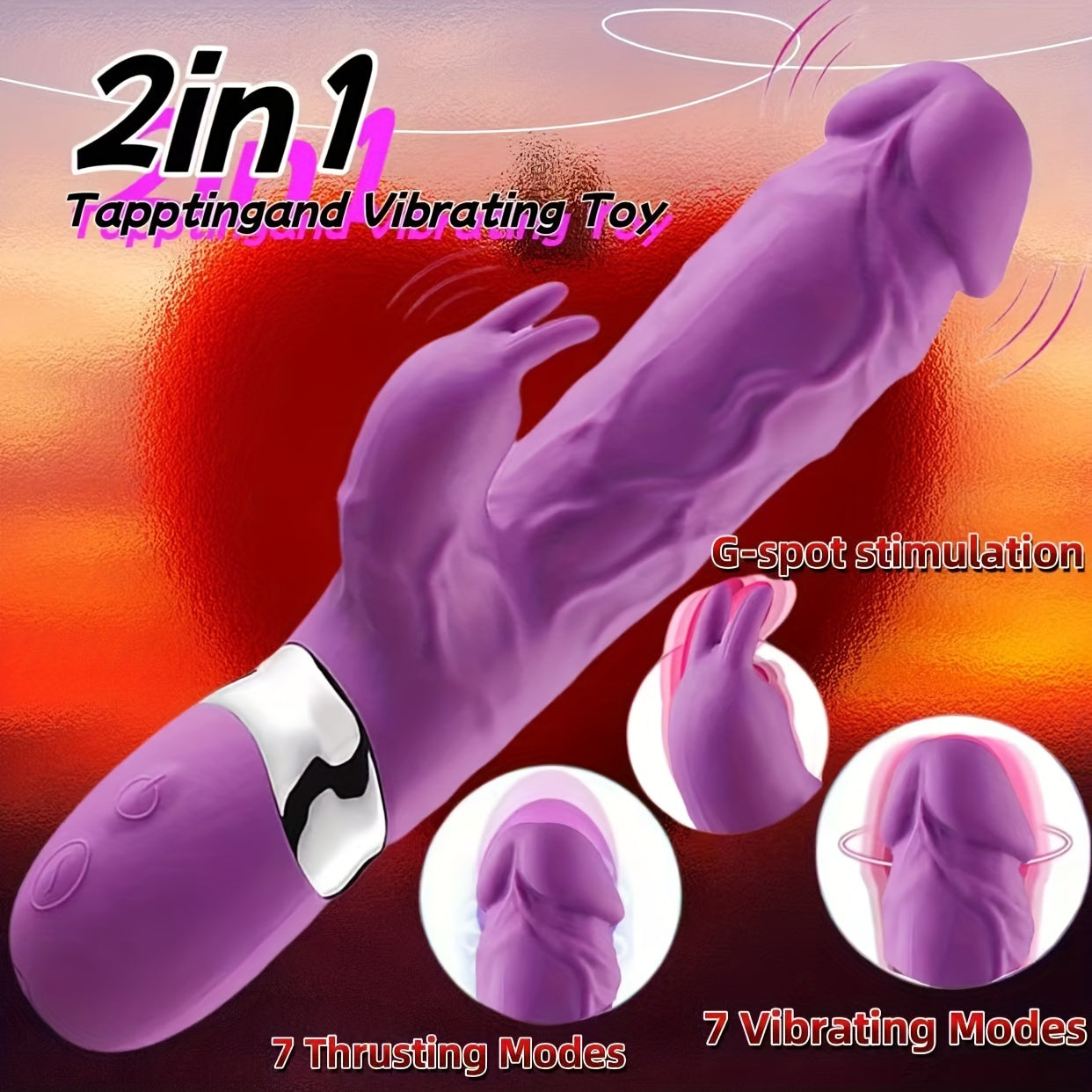 Realistic Rabbit Silicone Vibrator with 10 Powerful Vibration Modes - G-spot Stimulation. Clitoral Massager. Rechargeable - Adult Toy for Couples - buysextoyth