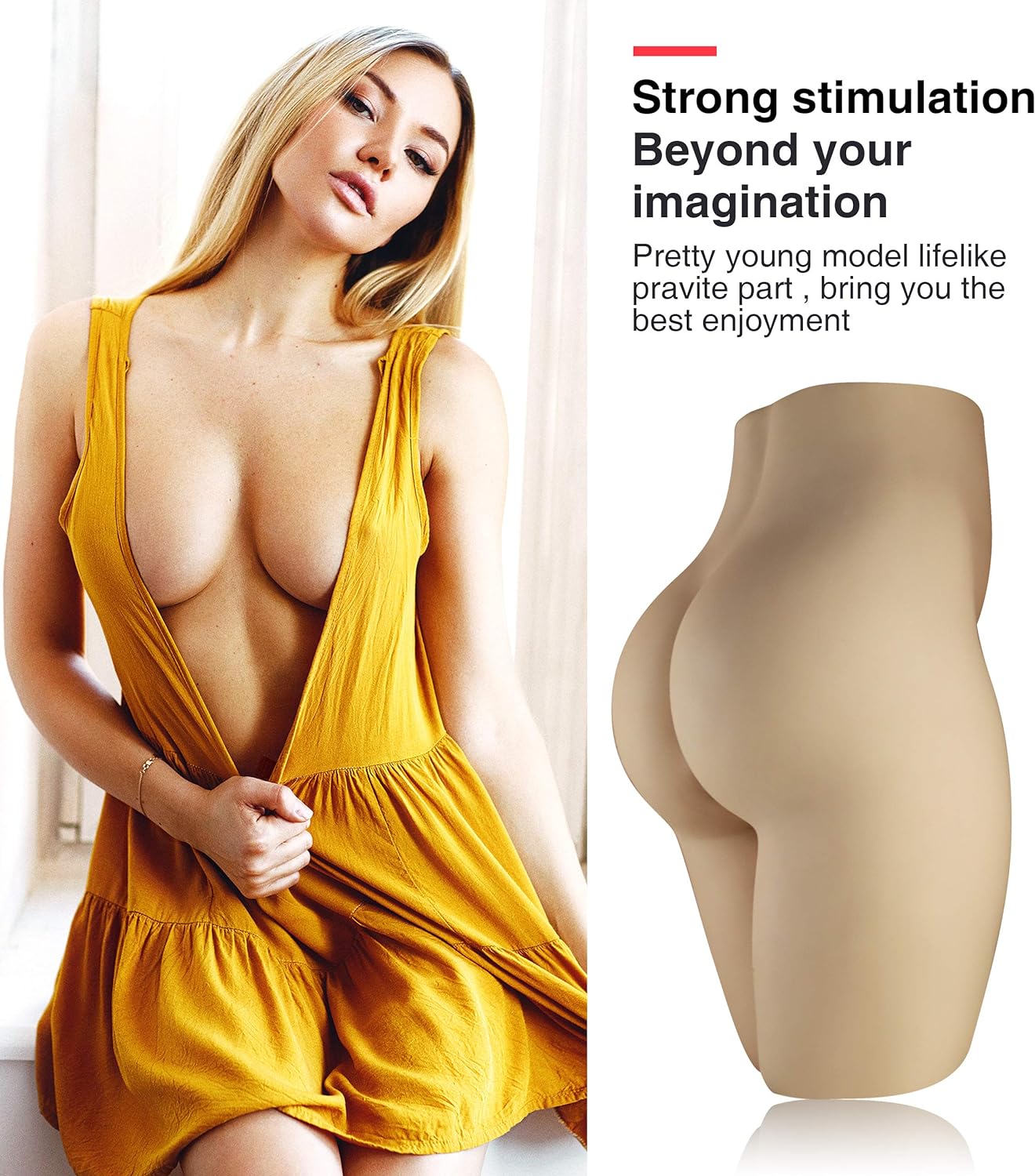 Realistic Sex Doll Male Masturbator - Jaspik 3D Beauty Hip Ass with Tight Virgin Vagina and Anal Stroker. Built-in Alloy Skeleton. Butt & Pussy Sex Toy for Men Masturbation - buysextoyth