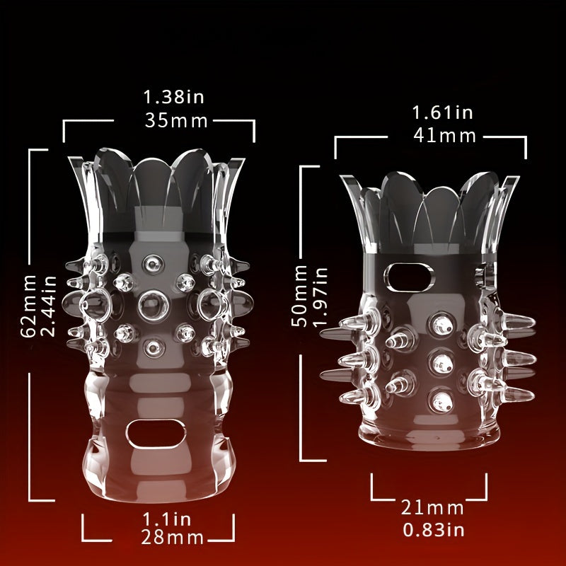 2pcs Men's Wolf Teeth Penis Sleeve Penis Cover Add More Fun And Excitement For Men Women Couples - buysextoyth