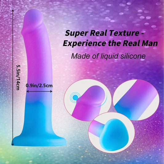 5.5 Soft Silicone Dildo - Flexible Anal Plug with Suction Cup for Hands-Free Play. Beginner-Friendly. Latex-Free Adult Sex Toy for Women and Couples - buysextoyth