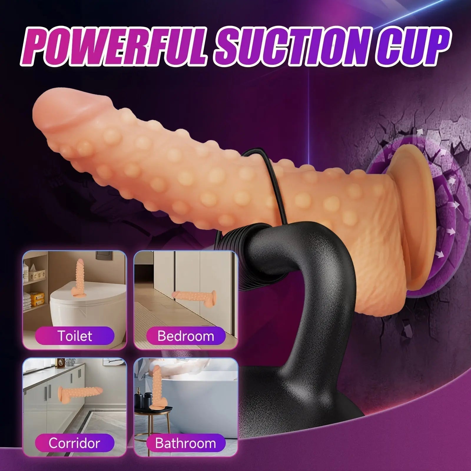 9.44 Realistic Dildo with Large Beads - Waterproof. Latex-Free. Suction Cup for Hands-Free Play. G-Spot & Anal Stimulation Sex Toy for Women and Couples - buysextoyth
