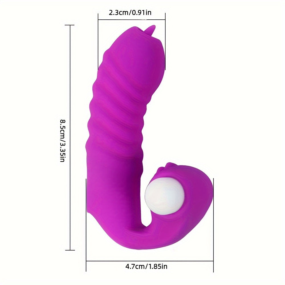 Sexy Skin-Like Licking Vibration Finger Toy with Battery (Included) - Men's Sensual Accessories - buysextoyth