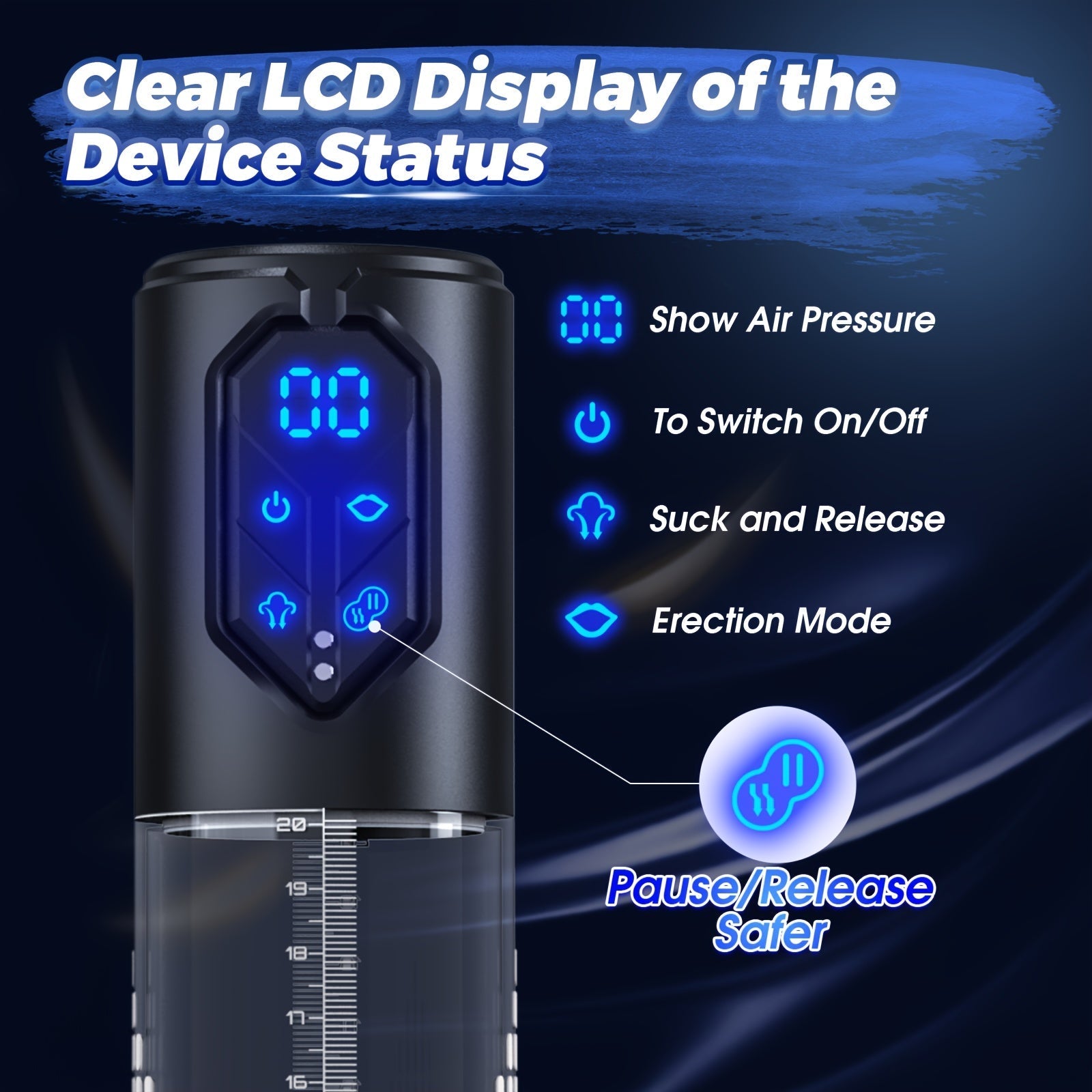 Automatic Penis Pump Sex Toys - Electric Male Masturbator Vacuum Pump With 3 Suction & 4 Erection Intensities. Pump Penis With 2 Vagina Sleeve For Adult Men - buysextoyth