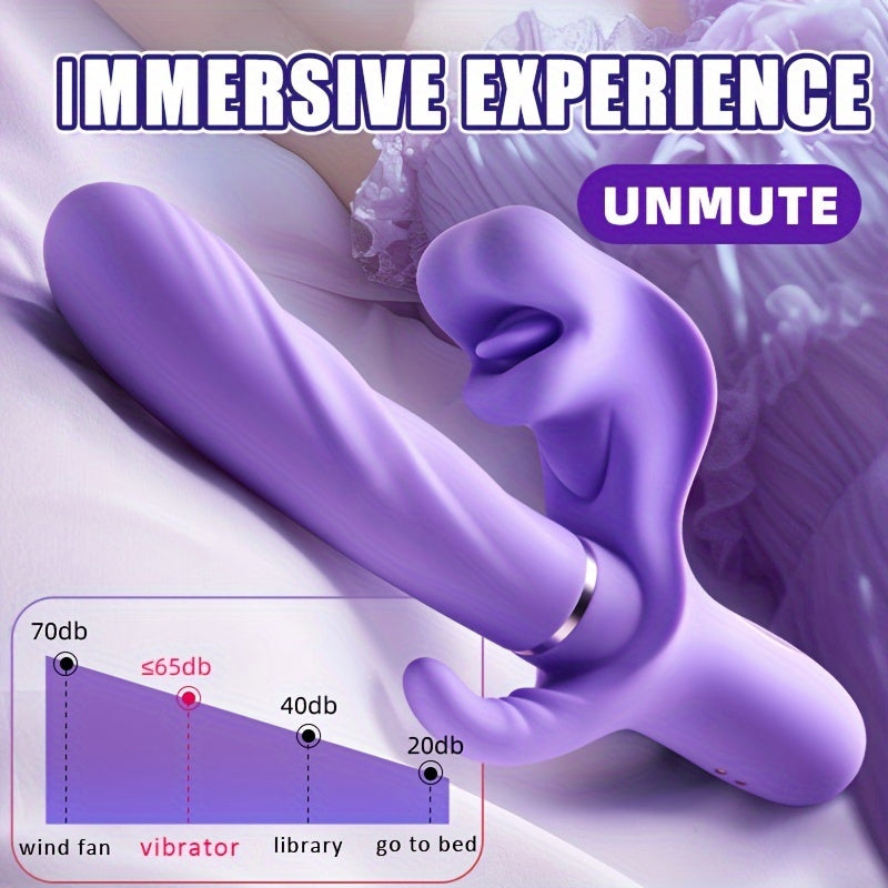 3-in-1 Female Tongue Licking Vibrator. Powerful Vibrator. 5-frequency Vibration/Retraction/Tongue Licking. Female Sex Toys. Couple Sex Toys. Female Masturbation Alone. G-spot Vibrator for Women - buysextoyth