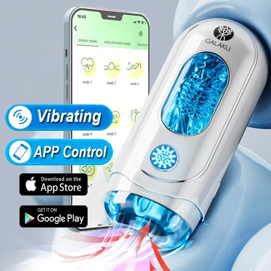 APP ควบคุมอัตโนมัติชาย Masturbator คัพอมควยเซ็กซ์ทอยช่องคลอด Masturbation Vibrating หี Exerciser Cock Delay Ejaculation - buysextoyth