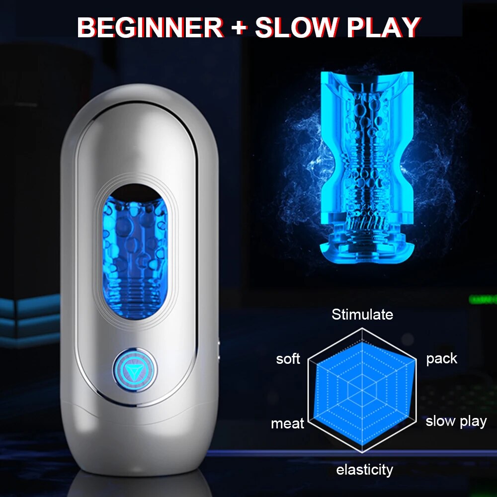 APP ควบคุมอัตโนมัติชาย Masturbator คัพอมควยเซ็กซ์ทอยช่องคลอด Masturbation Vibrating หี Exerciser Cock Delay Ejaculation - buysextoyth