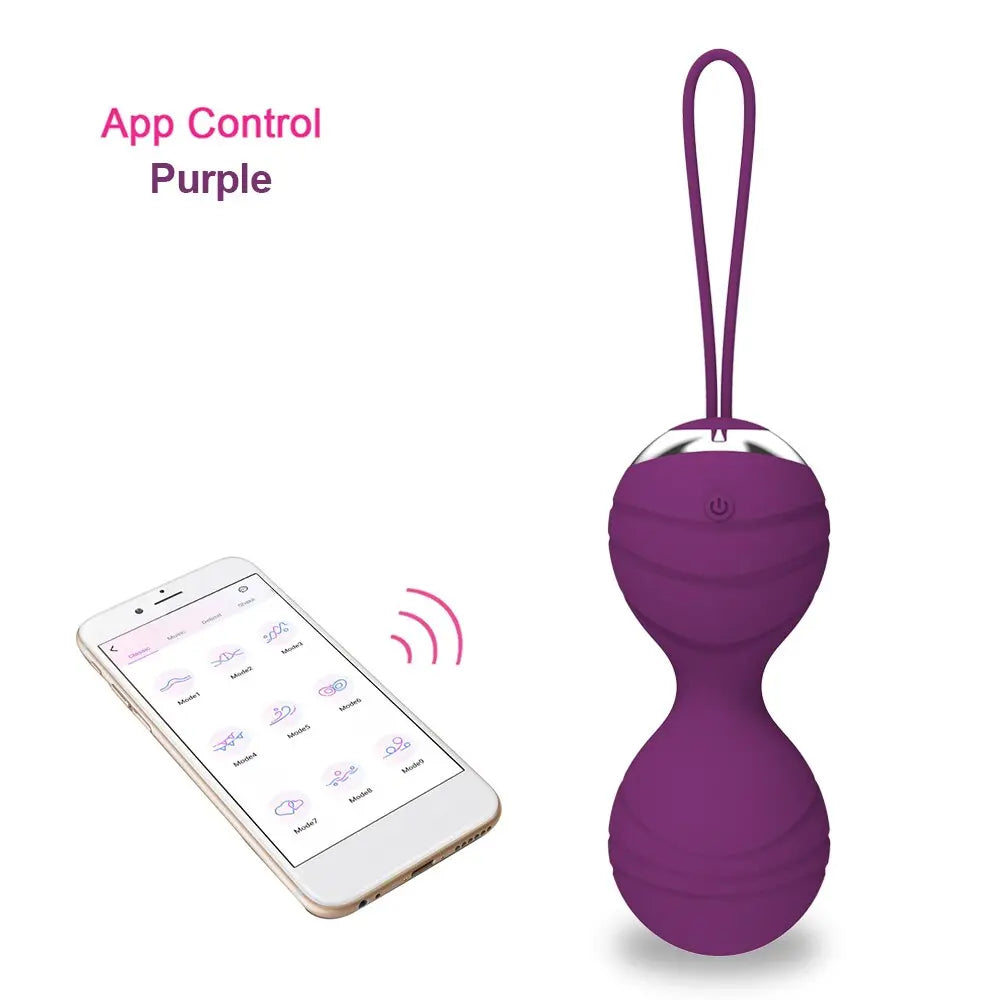 APP Remote Control Drawstring Vibrating Egg Striped Vibration Shrinking Ball Masturbation Massager Vibrator Sex Toys for Women - buysextoyth
