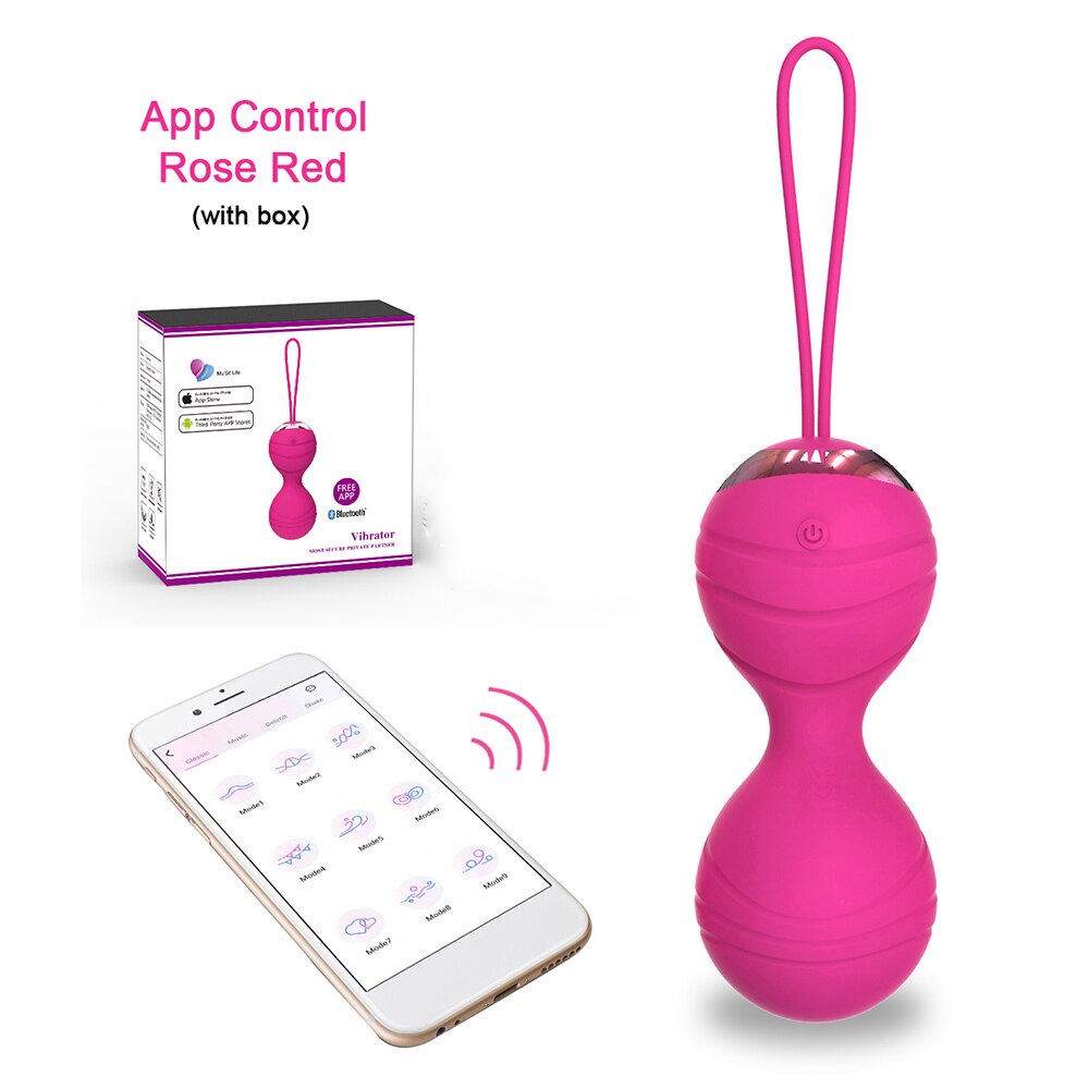 APP Remote Control Drawstring Vibrating Egg Striped Vibration Shrinking Ball Masturbation Massager Vibrator Sex Toys for Women - buysextoyth