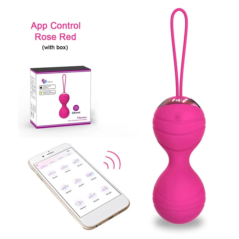APP Remote Control Drawstring Vibrating Egg Striped Vibration Shrinking Ball Masturbation Massager Vibrator Sex Toys for Women - buysextoyth