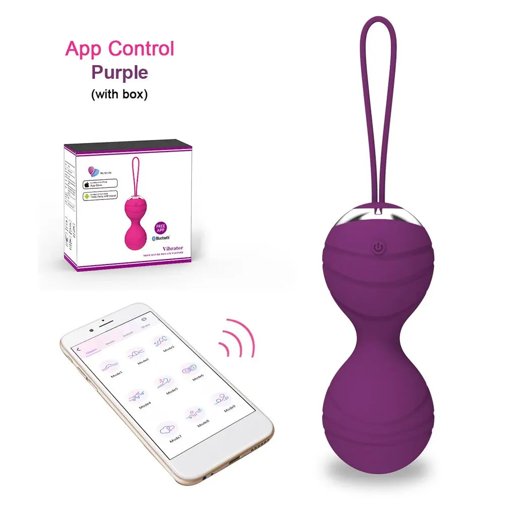 APP Remote Control Drawstring Vibrating Egg Striped Vibration Shrinking Ball Masturbation Massager Vibrator Sex Toys for Women - buysextoyth