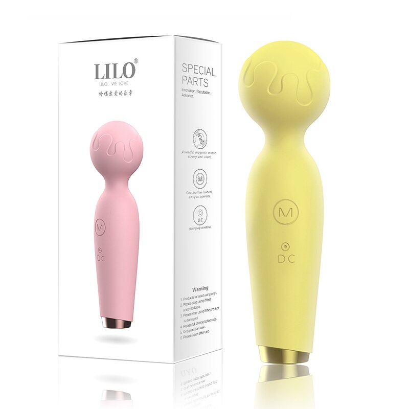 หญิง AV นวด Stick ชาร์จ Clitoral Stimulator น่ารักไมโครโฟนลักษณะ Mini Vibrator Magic Wand Vibrators สำหรับผู้หญิง - buysextoyth