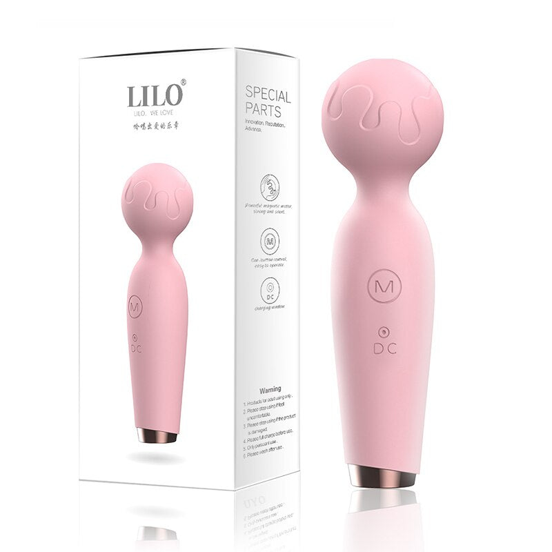 หญิง AV นวด Stick ชาร์จ Clitoral Stimulator น่ารักไมโครโฟนลักษณะ Mini Vibrator Magic Wand Vibrators สำหรับผู้หญิง - buysextoyth