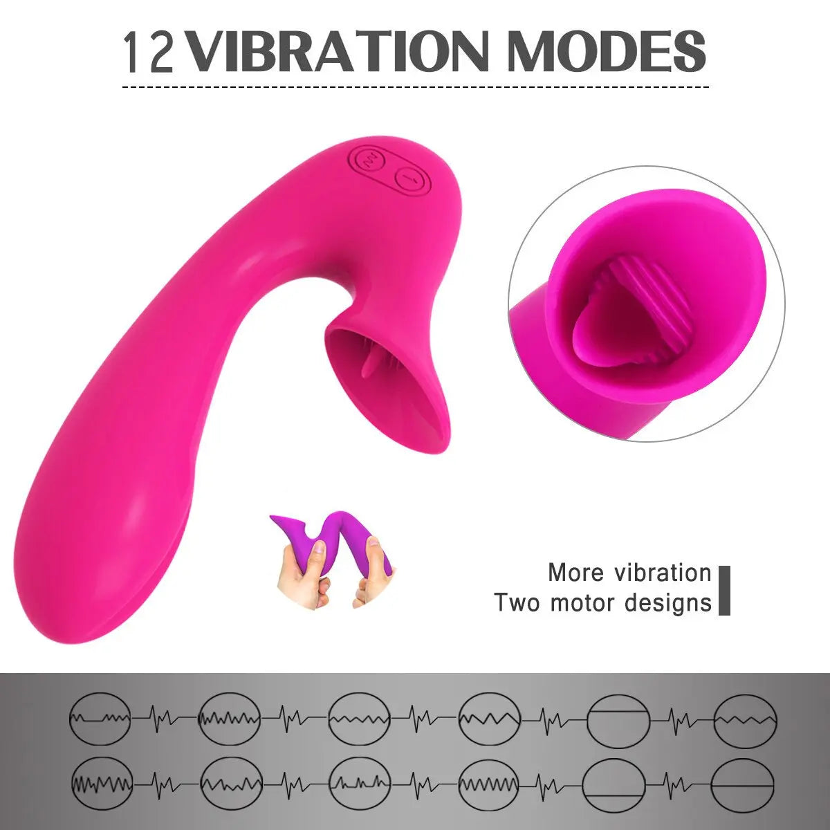 Abhoth Tongue Lick Vibrator for Women 12-speed AV Electric Massager G Point Female Vibrator Sex Machine Sexy Toys for Adults 18 - buysextoyth